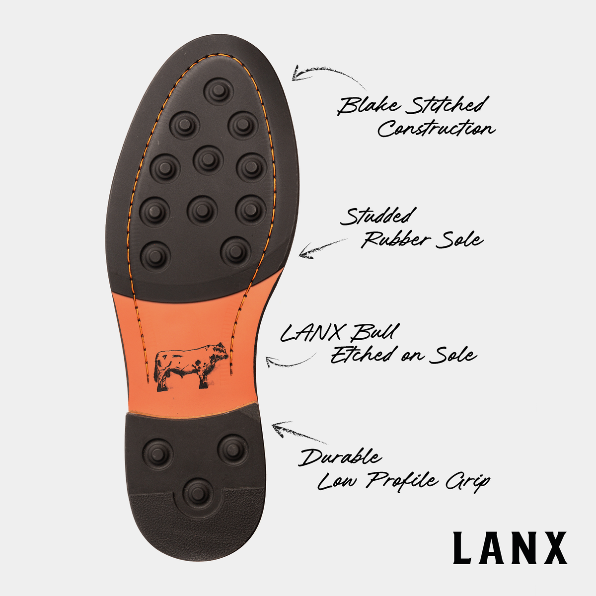 TASKER // COGNAC GRAINED-Men's Boots | LANX Proper Men's Shoes