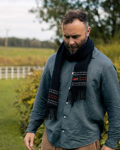 SALTERFORTH / NAVY-Scarf | LANX Proper Men's Shoes